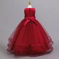 thumbnail image 5 of Gunia Flower Girl Dress Sleeveless Embroidery Floral Gown Birthday Party Wedding Red Dress For Girls 3-12 Years, 5 of 6