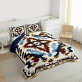 thumbnail image 3 of Manfei Boys Girls Bohemian Aztec 2pcs Bedding Comforter Set,Exotic Style Twin Comforter Sets,Black Brown Blue Breathable Bedding Set,Microfiber Bedroom Decor,Reversible, 3 of 8