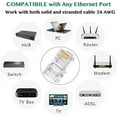 thumbnail image 5 of RJ45 CAT6 Pass Through Connectors 100 Pack - Easy and Fast Termination - Gold Plated 3 Prong 8P8C Modular Ethernet UTP Network Cable Plug End for Cat6 Cat5e, 5 of 5