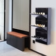 thumbnail image 2 of MONIPA Gray 3 Drawer Shoe Storage Cabinet Wall Mounted Metal Shoe Cabinet for Entryway, Hallway, and Corridor, Holds 9 Pair Shoes, 2 of 9