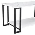 thumbnail image 5 of 39.37" Rectangle Marble MDF Coffee Table with Black Legs / Good for Dining Room Decor, 5 of 5
