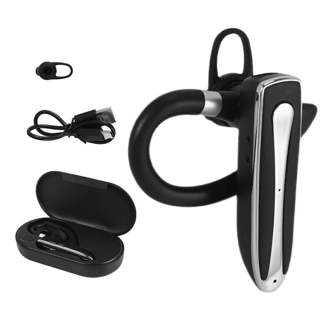 Bluetooth Headset Wireless Earpiece for Cell Phones with Charging Case Hands-Free Single Ear Headset for Office Driving