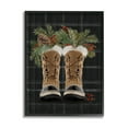 thumbnail image 2 of Cozy Winter Boots Holly Fir Sprig Arrangement Botanical & Floral Painting Framed Art Print Wall Art, 2 of 5