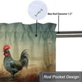 thumbnail image 5 of Rooster Kitchen Curtain Valances Farm Animal Flowers Chicken Floral Retro Country Thermal Insulated Room Darkening Curtain for Dinning Room 54 by 18 in, 1 Panel, 5 of 6