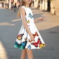 thumbnail image 6 of YUANxueke Girls Sleeveless Dress Butterfly Print Crew Neck A-Line Dress Casual Summer Swing Tank Sundress for 4-14 Years, 6 of 6