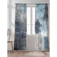 thumbnail image 2 of Sheer Curtains 84 Inches Long 2 Panels Set for Living Room, Navy Blue Grey Semi Sheer Curtains for Windows, Modern Oil Painted Abstract Art Aesthetics Voile Window Treatments Rod Pocket Curtain, 2 of 7