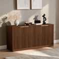 thumbnail image 3 of Hassch 59" Buffet Sideboard with 4 Doors, Kitchen Storage Cabinet, Coffee Bar Cabinet with Shelves for Dining Room, Living Room, Entryway, Walnut, 3 of 8