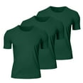 thumbnail image 3 of LIBRCLO 3-Pack Mens T Shirts Short Sleeve Crewneck Tees Workout Shirts for Lightweight Breathable, Running Gym Athletic, Green XXL, 3 of 7