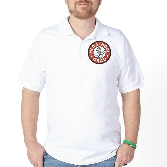 CafePress - Med School Grad (Male) Golf Shirt - Golf Shirt, Pique Knit Golf Polo