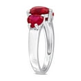 thumbnail image 2 of 4.86 Carat (Ctw) Lab-Created Three Stone Ruby Heart Ring in Sterling Silver for Women, 2 of 6