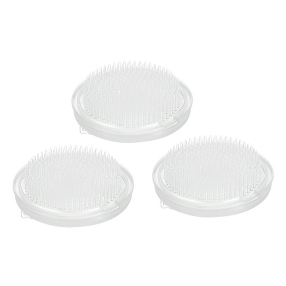 Uxcell 2.8" Flower Frogs Ikebana Kenzan Floral Arranger Frog Plastic Flower Fixed Tool Transparent 3Pcs