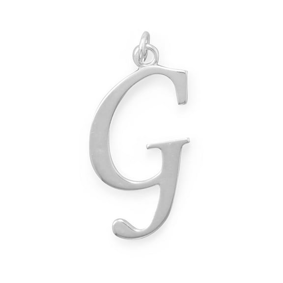Precious Stars Sterling Silver Unisex Initial Letter G Pendant - No Chain, Pendant Only