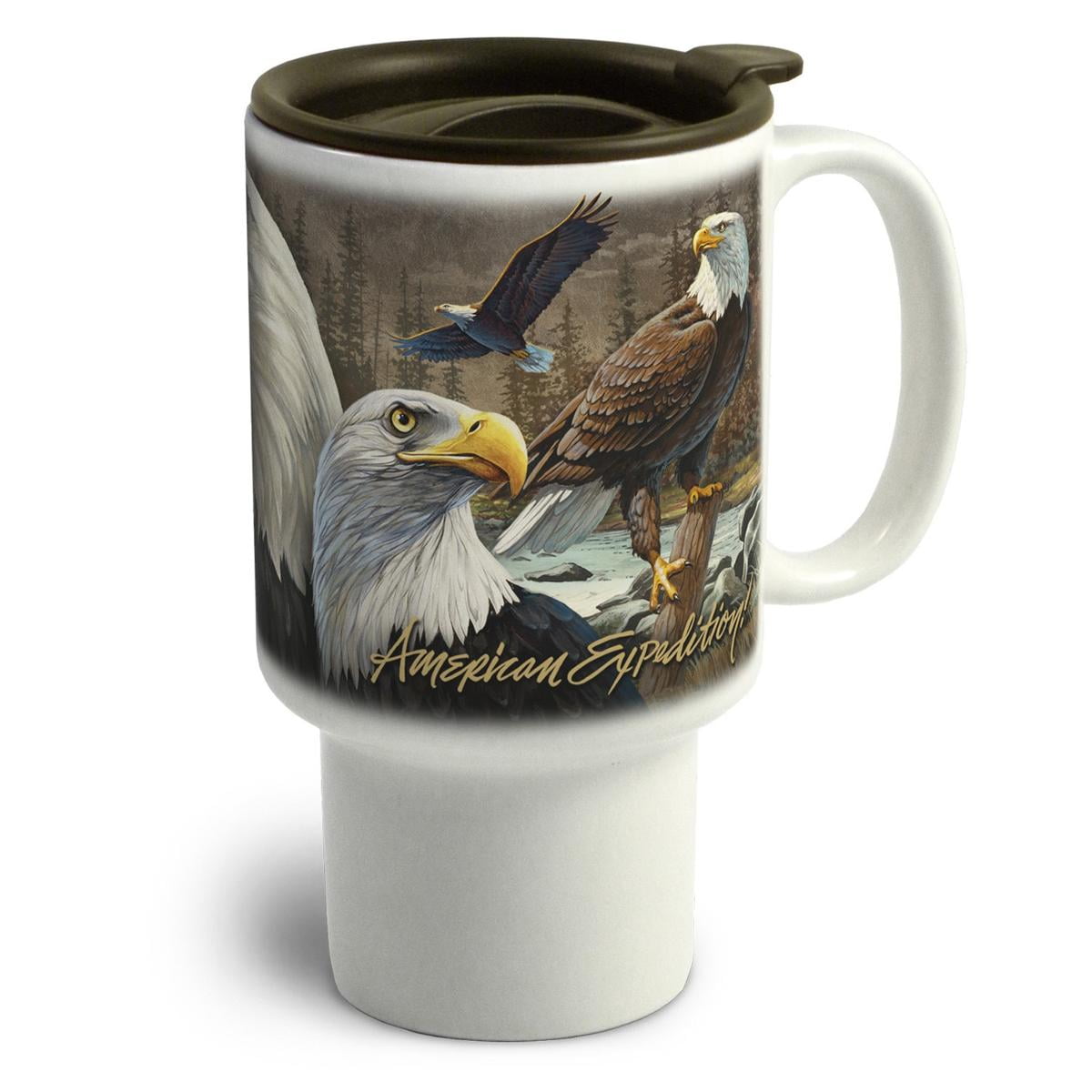 American Expedition Stoneware Travel Mug Bald Eagle Collage Walmart Com Walmart Com