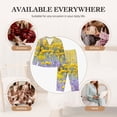 thumbnail image 7 of Yiaed Flowers And Butterflies Print Pajamas Women's Long Sleeve Sleepwear Soft Button Down Loungewear Pjs Lounge Set Nightwear Womens Pajama Pants-Large, 7 of 7