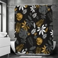 thumbnail image 1 of Metallic Mosaic Palm Leaf Shower Curtain Bathroom Curtain Digital Printing Polyester Waterproof Curtain Curtain 0.9M * 1.8M, 1 of 6