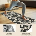 thumbnail image 4 of Black Beige Checkerboard Checkered Pattern Hot Yoga Mat Towel Non Slip for Hot Yoga - Quick-Drying Yoga Mat Cover with 4 Corner Pockets with Travel Bag - Hot Yoga Towel Non Slip 70"x26", 4 of 6