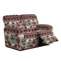 TSOVTHRID Aztec Tribal Cow Pattern Reclining Loveseat Slipcovers, 6-Piece Soft Stretch Sofa Cover, 2 Seat Washable Loveseat Recliner Covers for Dogs Cats