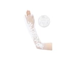 thumbnail image 3 of INSPIRE CHIC Women's Lace Floral Mesh Gloves Female Pearl Bowknot Polka point Wrist Fingerness Length Sleeves for Elegant Bridge Wedding Evening Party White20, 3 of 6