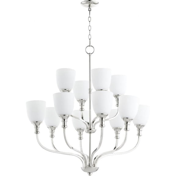 Transitional Twelve Light Chandelier-Polished Nickel Finish Bailey Street Home 183-Bel-2535229