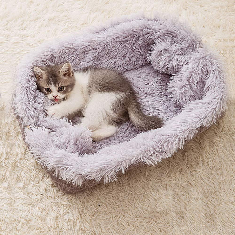 Pet Bed, Cat Bed Winter Warm Sleeping Bed Blanket Foldable Nest for Puppy Small Dog Cat (M)