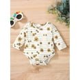 thumbnail image 6 of Seyurigaoka Baby 3 Pcs Set, Buttoned Romper Round Neck Tops Long Pants Bodysuit, 6 of 9