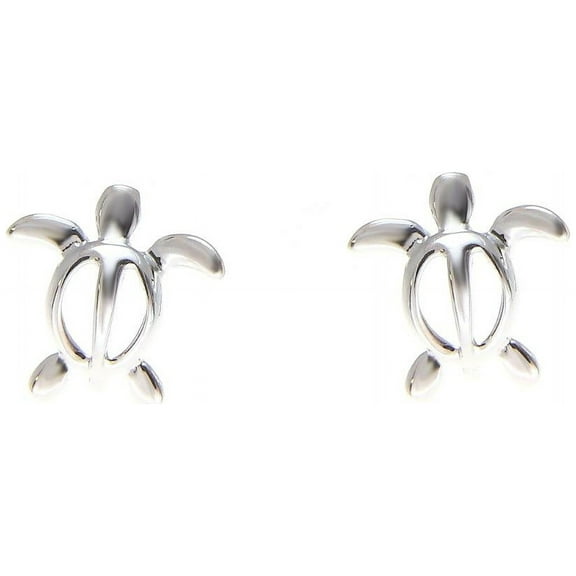 925 sterling silver small Hawaiian honu sea turtle stud post earrings