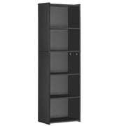 ZENSTYLE 5 Tier Bookcase Bookshelf Storage Wall Shelf Organizer Display Stand Home Office Black