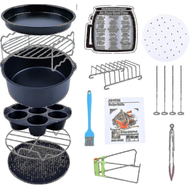 Accesorios para freidoras de aire (15 juegos + 20 libros de cocina) -8 pulgadas, los accesorios para freidoras de aire, adecuados para freidoras de aire de 4.2-6.8qt Todos los Rasa Smartds