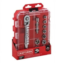 Craftsman 3/8 in. drive SAE 6 Point Socket and Ratchet Set 11 pc. - Case Of: 1; Each Pack Qty: 11; Total Items Qty: 11