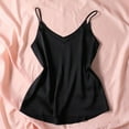 thumbnail image 3 of BOOMILK Satin Pajamas Women Sleeveless Silky V Neck Camisole Comfy Sling Sleepwear Tank Top, 3 of 5
