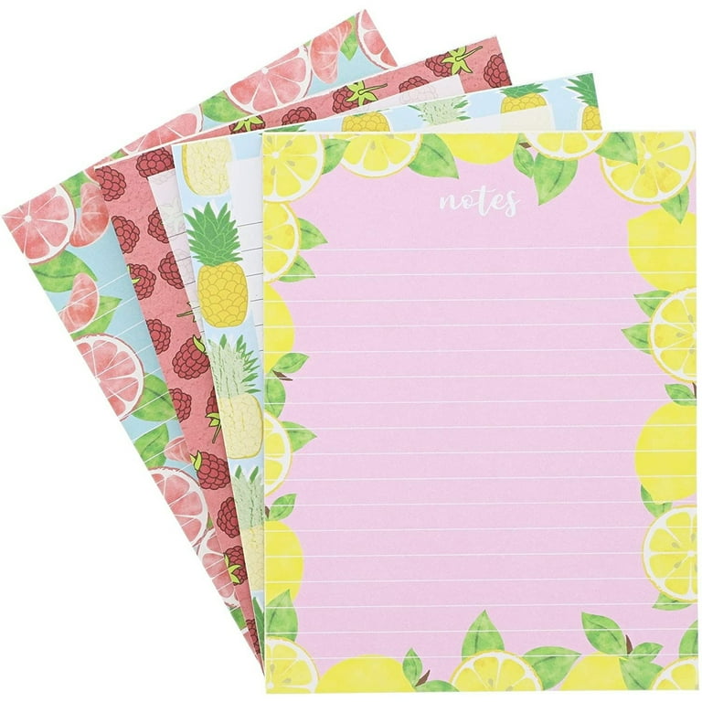 4 Pack Notepads Memo Lined To Do Tasks with Cute Fruit