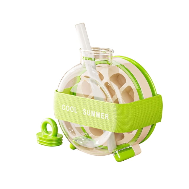 Btomtd Machine à Glaçons Portable Bouteille d'Eau avec Paille Plateau à Glaçons à Démoulage par Pression Gobelet Réutilisable pour Boisson Froide avec Compartiment à Glace 6 Styles Disponibles