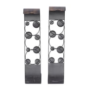 DecMode 2 Holder Brown Metal Abstract Wall Sconce, Set of 2