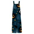 thumbnail image 5 of Evdexr Women's Halloween Jumpsuits 2026 Pumpkin Spider Printed Rompers Square Neck Wide Leg Sleeveless Pants Boho Loose Fit Costumes with Pockets XL, 5 of 6