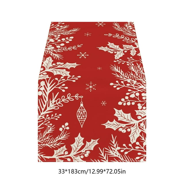 Decoraciones navideñas, mantel de copo de nieve navideño, mantel de copo de nieve rojo, mantel rectangular, regalo navideño, paño para el polvo, mantel festivo para restaurante, fiesta, camino de mesa