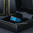 thumbnail image 4 of Jewelry Avalanche Blue & Black Tungsten Wedding Band, 8mm Notched Edge Comfort Fit Ring for Men, size 12, 4 of 4