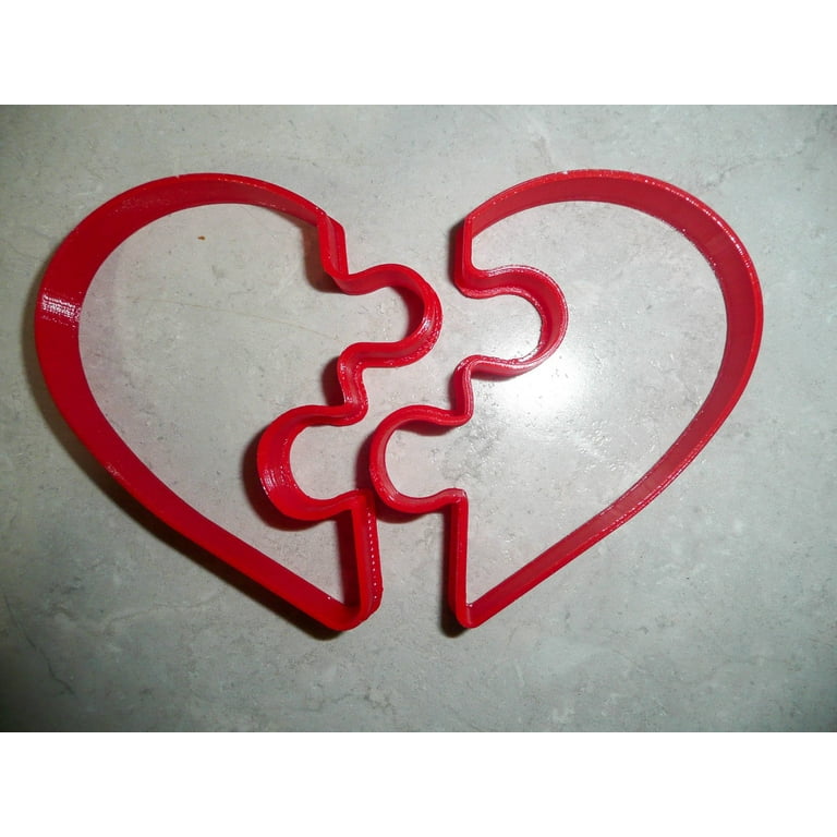 Heart Puzzle Pieces Love Valentines Wedding Set Of 2 Cookie