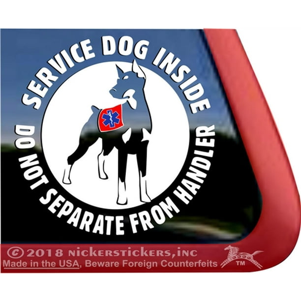 Doberman Pinscher Service Dog High Quality Vinyl Window Decal Walmart