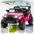 thumbnail image 6 of Zimtown 12V Kids Ride On Truck Car w/Parent Remote Control, LED Lights - Pink, 6 of 11