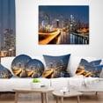 thumbnail image 3 of Designart Philadelphia Skyline at Night - Cityscape Throw Pillow - 16x16, 3 of 4