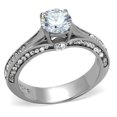 thumbnail image 1 of Bague pour Femmes en Acier Inoxydable Poli avec AAA Grade CZ en Transparent - Taille 10, 1 of 1