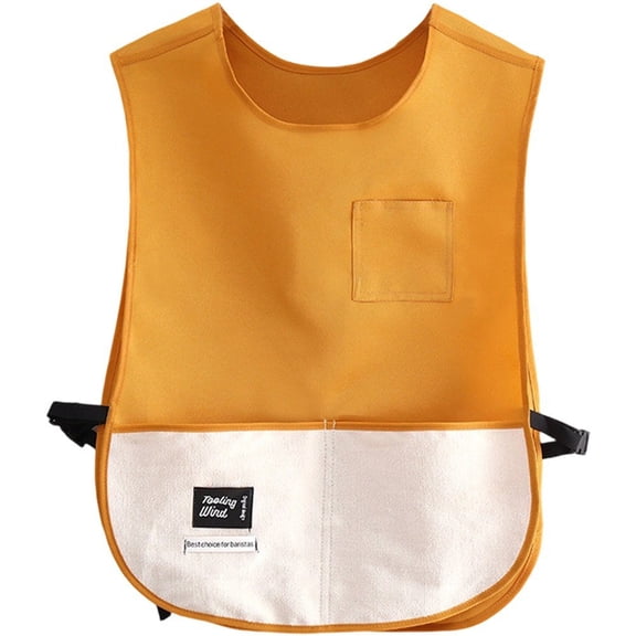 Jiibva Waterproof Vest Apron with Pockets Oil-proof Sleeveless Apron Stain-resistant Chef Bib for Home Kitchen or Hair Stylist
