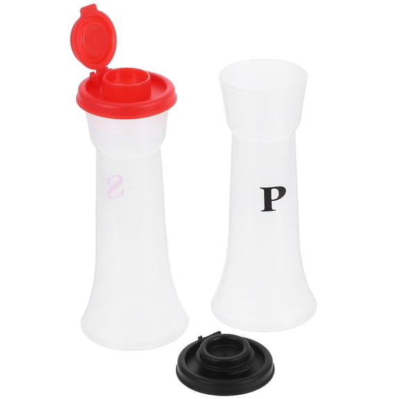 HONMEET 2-Pack Plastic Salt and Pepper Shakers for Cooking, Outdoor Use, Kitchen, and Dining Table