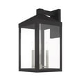 thumbnail image 4 of Beaumont Lane Transitional 3-Light Brass & Glass Outdoor Wall Lantern in Black, 4 of 13