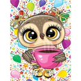 thumbnail image 1 of CHENISTORY Cartoon Owl Diamond Painting Animal Picture Rhinestones Diamond Embroidery Sale Diamond Mosaic Cross StitchRound 30x20cm frame Gao Jinjia LED, 1 of 2