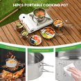 thumbnail image 4 of Camping Grill Cooking Cookware Kit Stainless Steel Camping Pots and Frying Pans AllinOne Outdoor Portable Camp Cookset Grilling Tools for Backing & Campfire (Person, 4 of 8