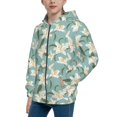 thumbnail image 2 of Kdxio Lilies Flowers Pattern Kids Boys Girls Zip Up Hoodie 3D Printed Hooded Sweatshirt Hoody Coat with Pocket 7-12 Y-Small, 2 of 6