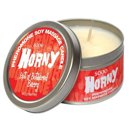 - Sooo Horny Pheromone Soy Massage Candle - Hot n Bothered Berry - 4 oz