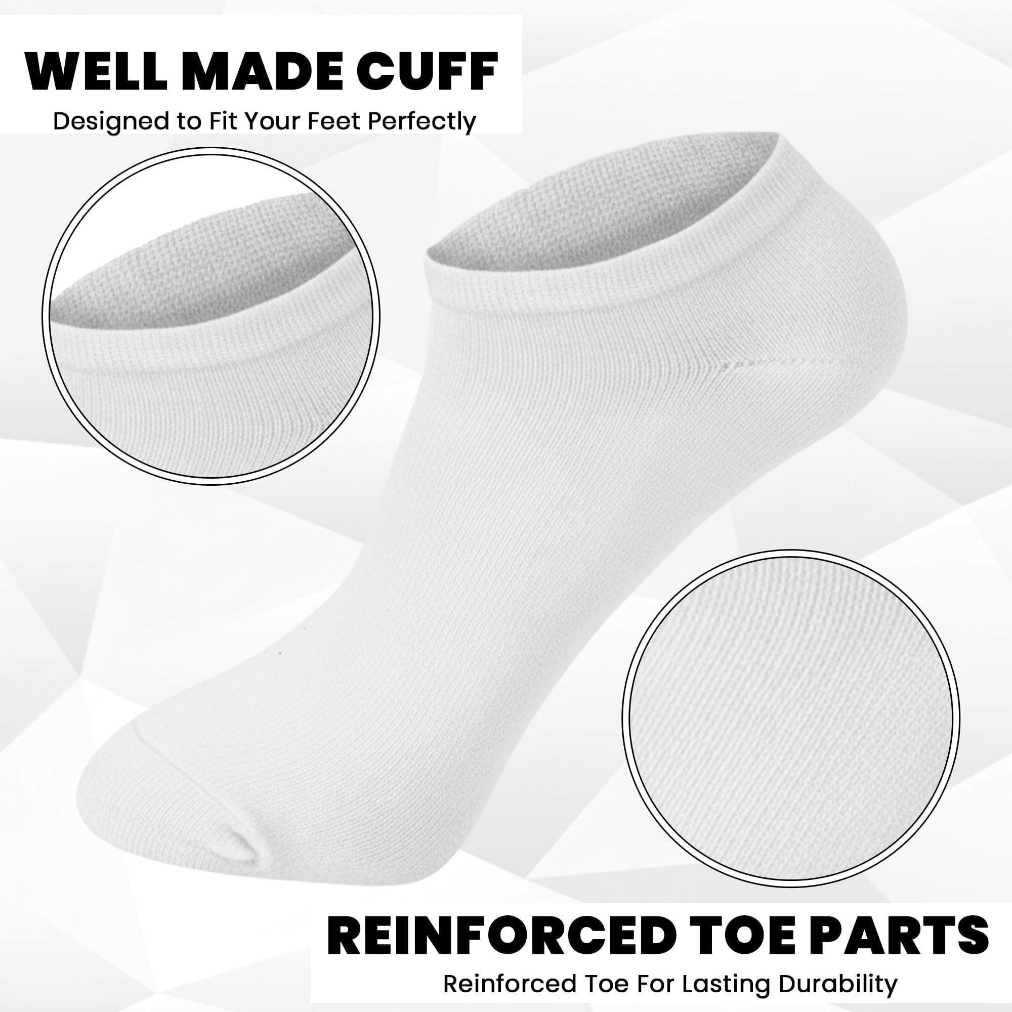 SOCKS'NBULK Low Cut Socks for Men Cotton No Show Ankle Socks (12 Pairs - Many Styles)
