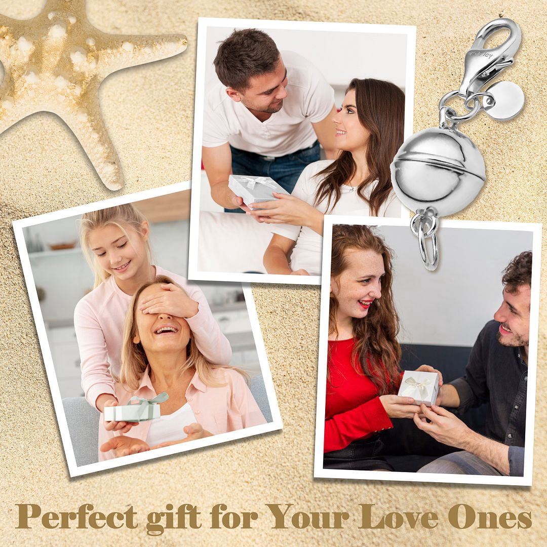 925 Sterling Silver Magnetic Necklace Clasp Rhodium Plated Round Magnetic Clasps for Necklaces Jewelry Lock with Lobster Clasp for Women Women 2.50 Grams Birthday Christmas Gifts
